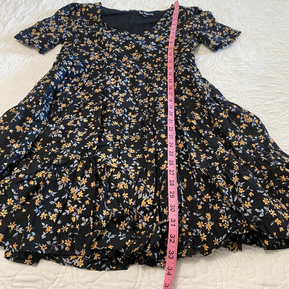 En Saison Floral Mini Dress Women’s Size Small Tiered Prairie Cottagecore - Picture 3 of 9